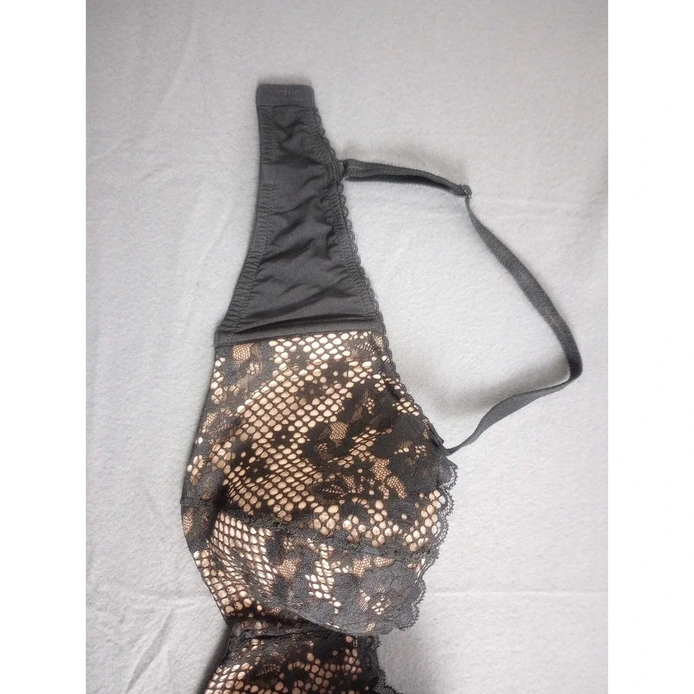 Adore Me Black Sexy Lace Lined Lightly Padded Underwire Push-Up Bra  36DDD